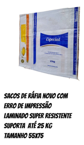 Saco De Ráfia Construção 55x75 Novo Kit 100 Unidades Branco