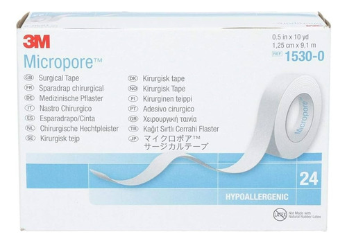 Cinta Microporosa Micropore 1530 1.25 Cm X 9.14 M 24 Piezas