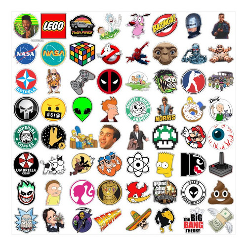 Imagem 2 de 2 de Adesivos Game Personagens Geek | 64 Adesivos