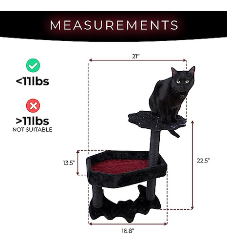 Árbol Gótico Con Cama De Ataúd Y Juguetes Para Gatos