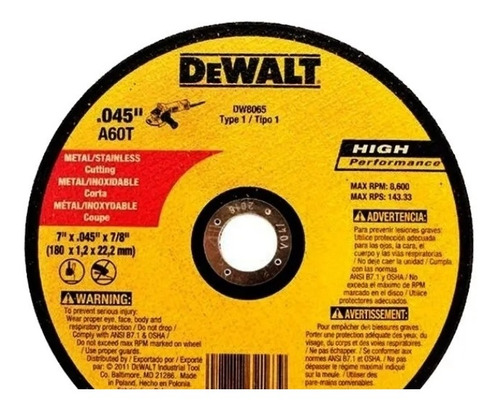 Disco De Corte 7  Extra Fino Dewalt