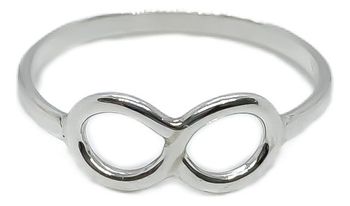 Anillo Minimalista Símbolo Infinito Plata 925 T:15 Plateado 15