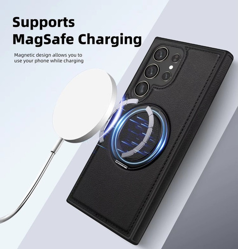 Funda De Teléfono Magnética Con Soporte Giratorio 360
