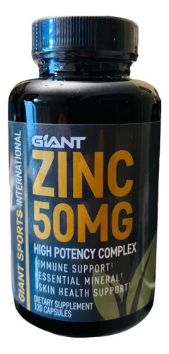 Citrato De Zinc 50mg Giant Sports 120 Caps / Soporte Inmune Sabor Sin Sabor