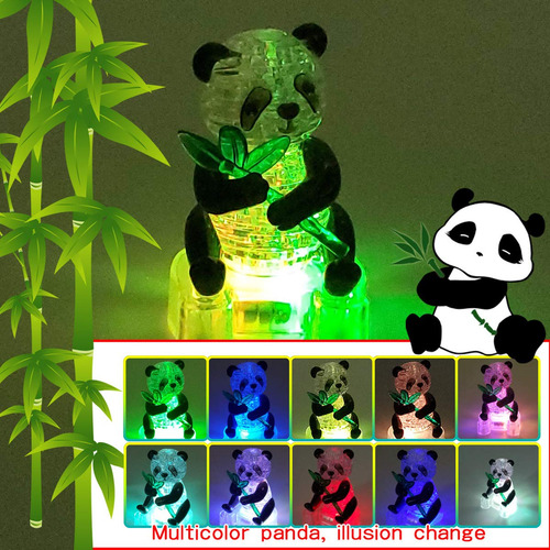 Rompecabezas De Cristal 3d Con Base Iluminada, Regalo De Pan