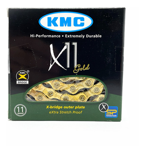 Corrente Kmc X11 Gold Dourada 116 Elos 11v 1x11v 2x11v Mtb