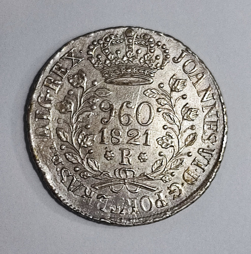 Moeda Prata .896 Patacão 960 Reis 1821 R Variante Ce 2a 27g