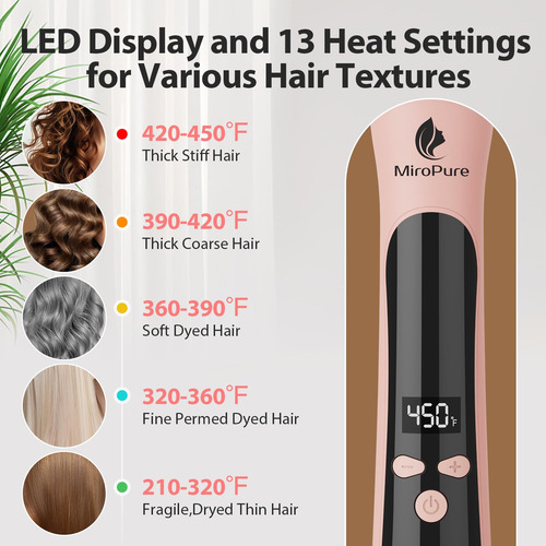 Rizador De Pelo Iónico Automático Miropure Curling Iron De 1