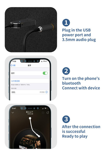Receptor Bluetooth Para Automóvil Llamada Manos Libres Con