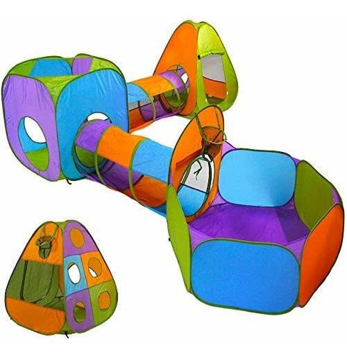 Playz 5-piece Niños Pop Up Play Carpa Crawl Tunnel And Ball