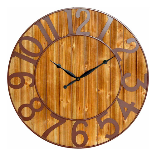 Reloj De Pared San Joaquin Decoracion Hierro Y Madera Ø80cm