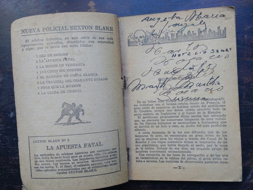 Sed De Sangre Sexton Blake N° 1 Edit. Tor 1957 (Usado)
