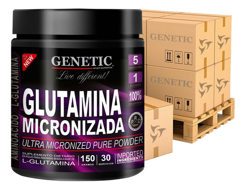 Mayorista 100% Glutaminas Micronizadas 10x150 Gramos Genetic Sabor Neutro
