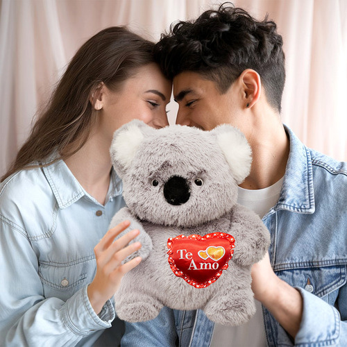 Peluche De San Valentin Koala Con Corazon Te Amo Color Te Amo Rojo