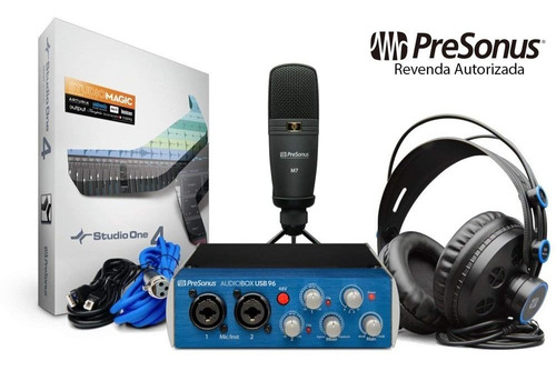 Kit Interface Presonus Audiobox 96 Mic Fone Revenda Oficial
