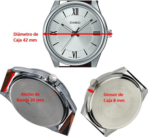 Reloj Casio Grabado De Regalo Mtp-v005l-7b5 Correa Piel