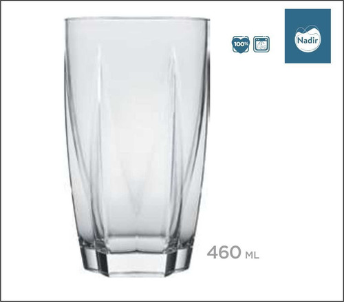 Copo De 100% De Vidro Alto 460ml Prático De Limpar Robusto