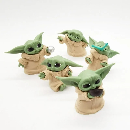 Imagen 2 de 8 de Baby Yoda Figuras Set Por 5 Unidades En Blister