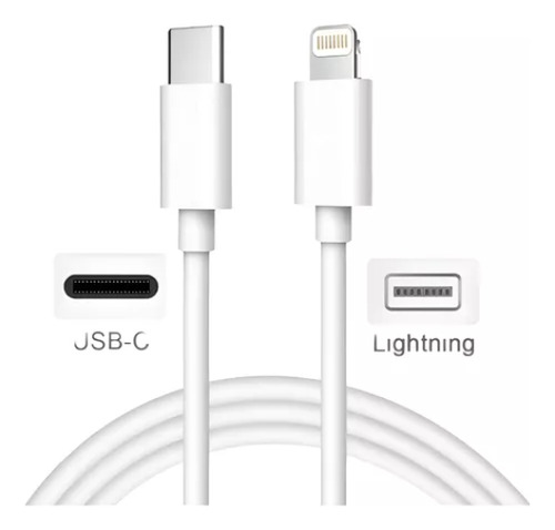 Cargador Turbo 35w+cable 1 Mts Para Iphone Sc Sr 11 12 13 14 Blanco