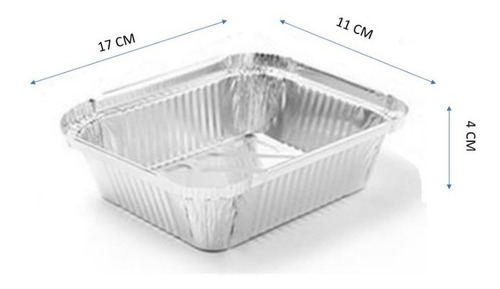Imagen 2 de 4 de Pack 40 Bandejas Aluminio C30 C/tapa 23,5cm X 17,5cm X 4,5cm