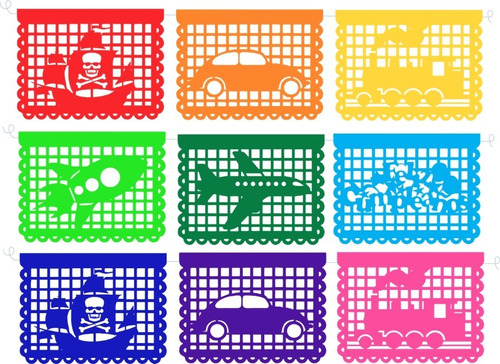 Papel Picado Tira Cumpleaños Infantil Multicolor Paq 20 Pza