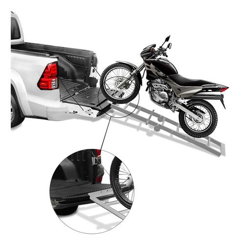 Extensor Caçamba Hilux 2016 A 2024 Divisor Rampa 200kg Prata