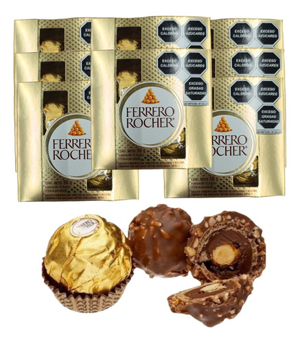 Chocolate Ferrero Rocher 3caja 4p C/u 12p Galleta Avellana E