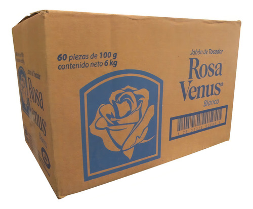Caja Jabón De Tocador Rosa Venus Blanco De 100grs Con 60 Pz