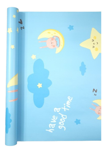 Rollo Para Pared Y Muebles Diseño Estrellas Y Luna 5 Metros