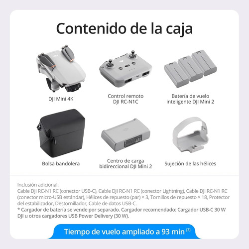 Dji Mini 4k Vuela Más Combo Dron Cámara Uhd 249g 93min