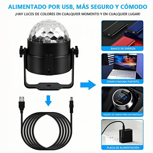 Luz De Fiesta De Color De Bola Mágica, Luz De Discoteca Usb
