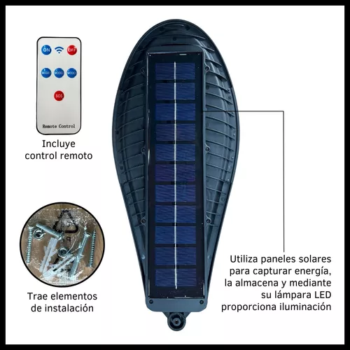 Luz Reflector Panel Solar Exterior Sensor Movimiento Led Cob Color de la luz  Blanca