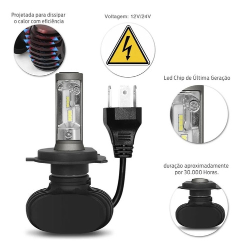 Imagem 4 de 5 de Combo Lampada Ultra Led H7/h1 Chery Tiggo