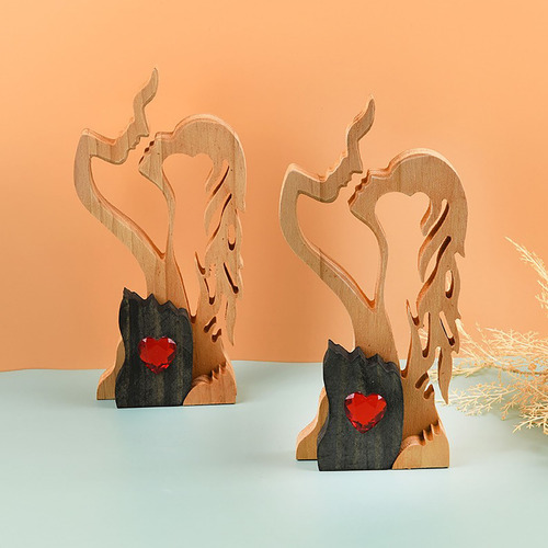 Adorno De Madera Para Estatua De Pareja Eterna Para El Día D