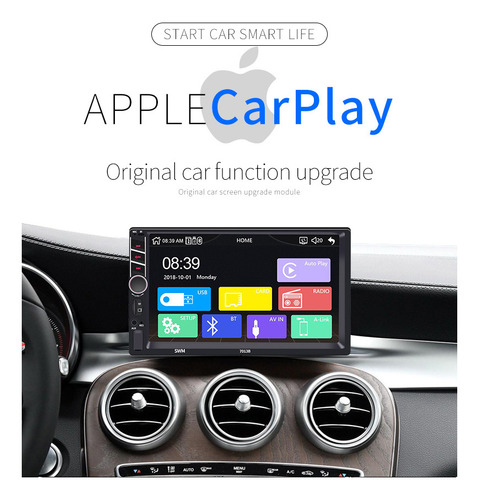 Radio Doble Din Estéreo De Coche Con Carplay Android Auto