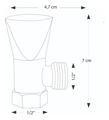 Llave De Abasto Metálica De 1/2 Hexagonal Cierre Cerámico