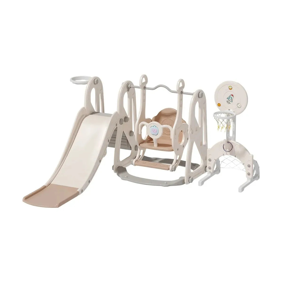 Playground Infantil 5x1 Mini Parque Balanço Escorregador Basquete Gol Futebol Explore Maxi Toys