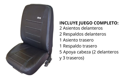 Fundas Cubre Asiento Agile Cuero Negro/blanco Dyr Premium