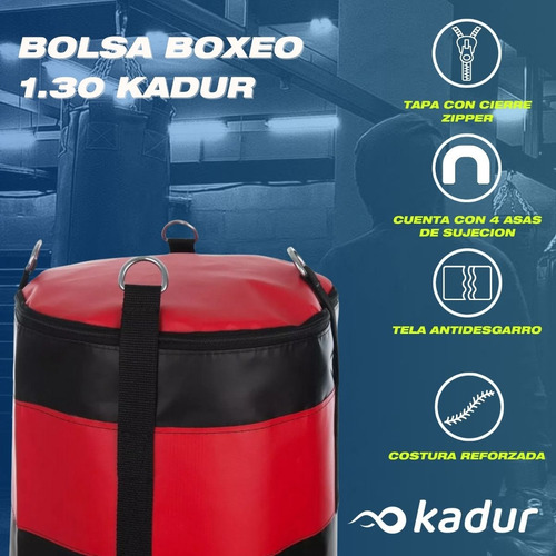 Bolsa Boxeo 1.10 Mts Vinilica Reforzada Profesional Kadur