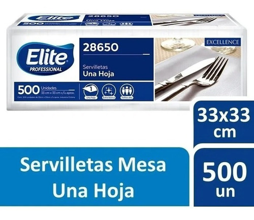 Servilleta Mesa Elite Hoja Simple (3 Paquetes X 500u) 28650