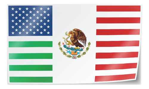 Pegatinas De Bandera Mexicana Americana Celebra Tu Here...
