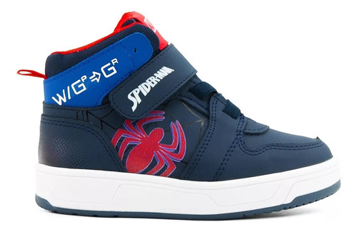 Tenis Bota Marvel Spider Man Niño Velcro Original 