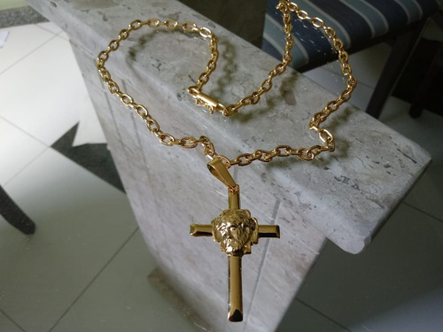 Corrente Cartier + Pingente De Moeda C/ Banho Ouro Dellicato
