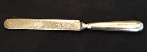 Antiguo Cuchillo De Acero Carbonado, Mango De Alpaca. 24141