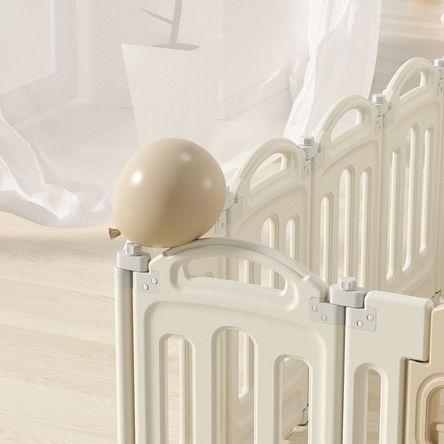 Corral De Seguridad Bebe Niños Con Juegos Y Casita Pinguino Beige