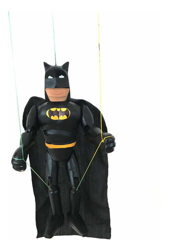 Títere De Madera De Batman Nuevo Hecho A Mano