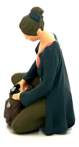 1:64 Diorama Deportes Figura La La Mujer En Cuclillas Azul