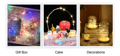 Cadena De Alambre De Cobre Plateado Fairy Lights Para Fiesta