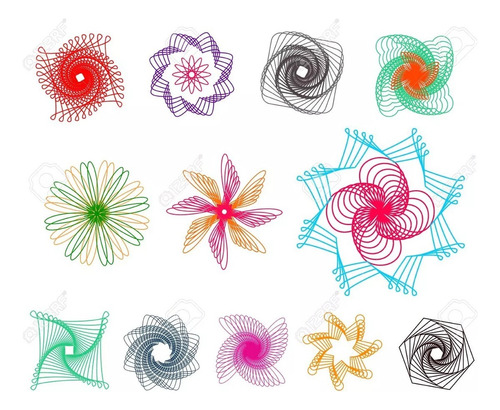Régua espirógrafa para crianças, círculos e mandalas, cor ideal: azul