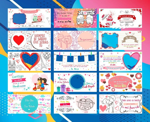 Imagen 1 de 2 de Plantillas Para Tazas San Valentin Sublimacion Pack 05